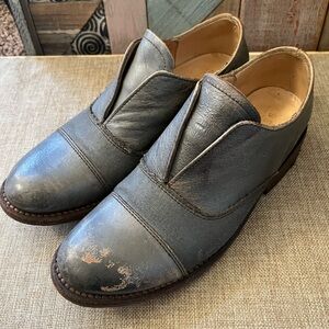 Bed Stu Distressed Gray Leather Oxfords